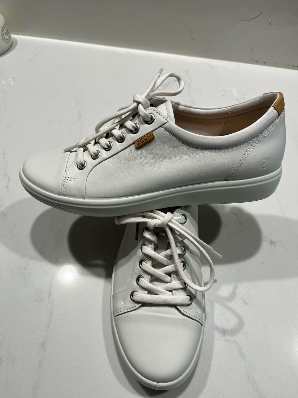 Ecco white leather Soft 7 Sneakers
